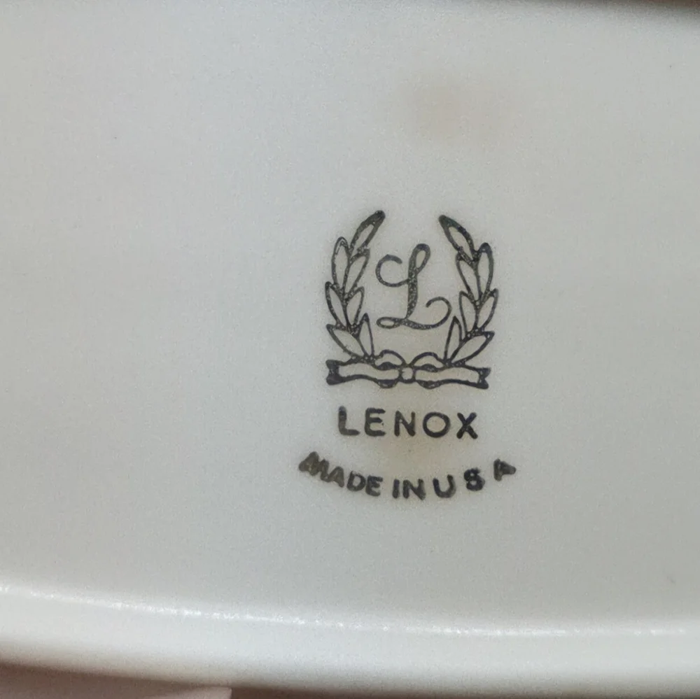 Vintage Lenox 24 kt Gold Trimmed Open Butter Dish